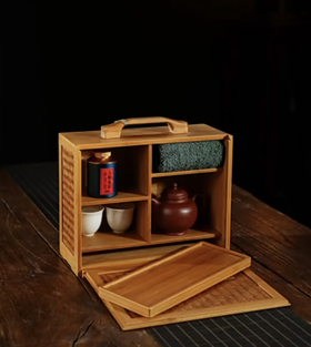 宜兴紫砂壶 一壶两杯两茶罐 和而不流茶器美学 一器一竹见天地 特惠 出行茶具