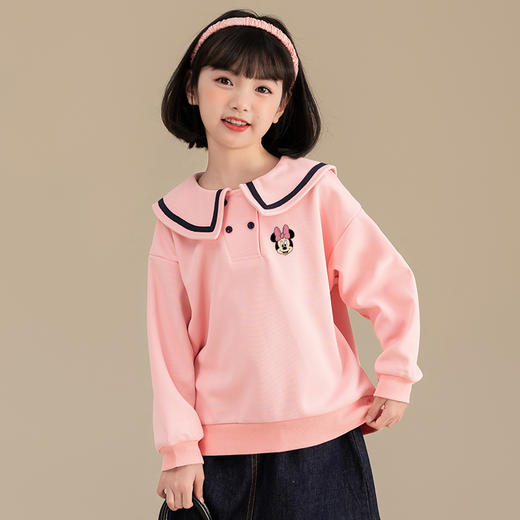 【Disney/迪士尼】春秋款女童卫衣 新款女孩甜美长袖上衣洋气女孩 商品图1