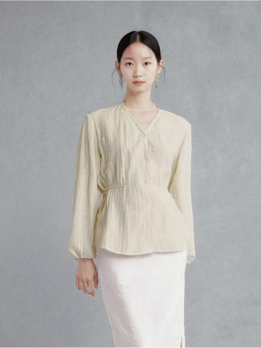 冰点价！仅限11.11！退货勿拍【时装系列】ME TOWN'S 薄款长袖V领薄纱小衫M1-2-喜出 商品图1