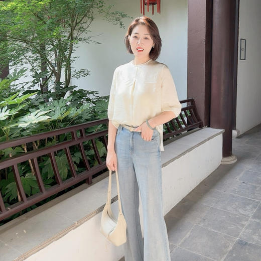 火桐hooton 铂金系列 黄金丝重磅23姆米真丝上衣785066 商品图4