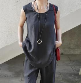 重磅推荐！现货！Row风铜氨套装  立体剪裁  背心上衣/松紧阔腿裤  日本进口 100%铜氨无补货！