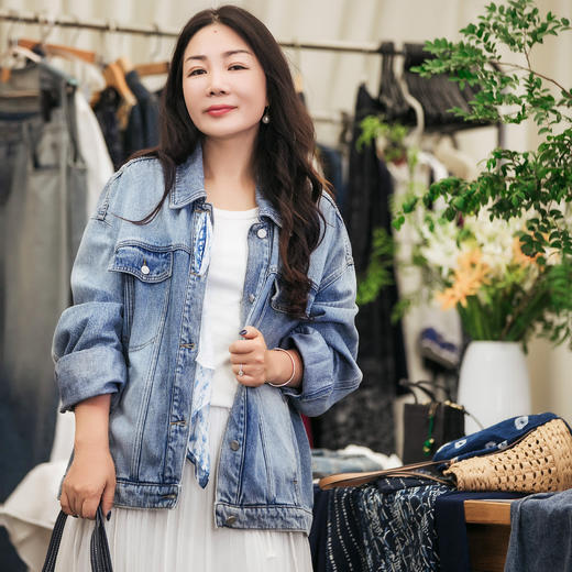 【林栖设计小店】【草木丹宁】牛仔外套复古磨白2025秋季新款百搭上衣女G1653001 商品图0