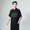 丁摩100%桑蚕丝男款新中式真丝香云纱龟裂纹短袖衬衫新款体恤AL2556 商品缩略图1