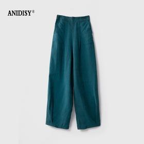 真丝龟纹香云纱半松紧腰休闲萝卜裤