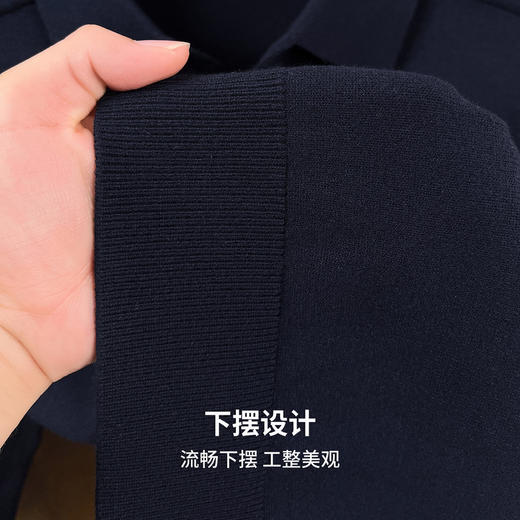 【含山羊绒】圣得西男士柔软亲肤针织POLO衫2025秋季新款简约百搭毛衣 商品图9