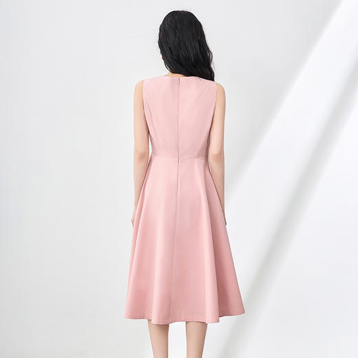 「高货wl」全新升级【铂金会员312/天猫419/差价107】(95118)洛诗琳法式极简气质连衣裙2025夏季优雅收腰褶皱无袖裙子 商品图1