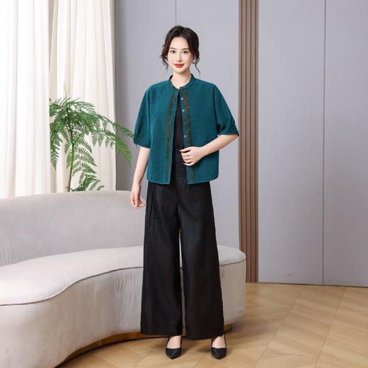 丁摩真丝香云纱老料龟裂纹上衣新款高端时尚100%桑蚕丝新中式双面穿AL5651 商品图3