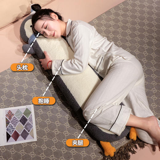 自然醒INS企鹅玩偶长条抱枕女生睡觉专用床上夹腿神器床头靠垫靠枕床缝填充QYL 商品图2