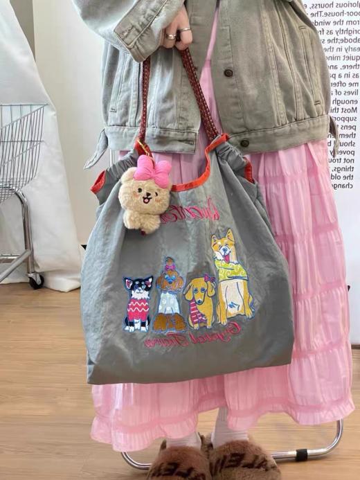 💥宽提手54×42×37cm（不送肩带）♥️去年卖了2万单🔥 日本🇯🇵 出游野餐必备，🌸几乎0售后【高圆圆同款ball chain日系购物袋】🎊每个颜色画风都充满少女感 商品图7