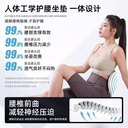 【矫正坐姿，自然收腰挺直！】护腰坐垫办公室腰靠座椅靠垫 哺乳凳久坐不累 学生矫正神器车用靠背-QA 商品图1