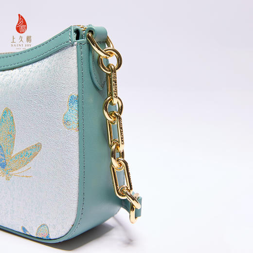 SAINTJOY/上久楷 新中式宋锦女士拎包腋下包晴春蝶戏  BWS25A0502 商品图6