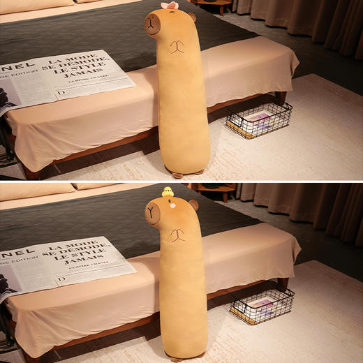 自然醒佛系水豚长条抱枕女生睡觉夹腿侧睡神器床头大靠垫床上男QYL 商品图5