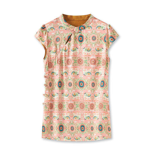 「高货wl」全新升级【铂金会员312/天猫419/差价107】(00142)洛诗琳香云纱新中式国风提花衬衫2025夏季立领盘扣上衣女 商品图4