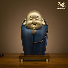 铜师傅 铜摆件《我心常乐》家居饰品 铜工艺品客厅桌面玄关装饰