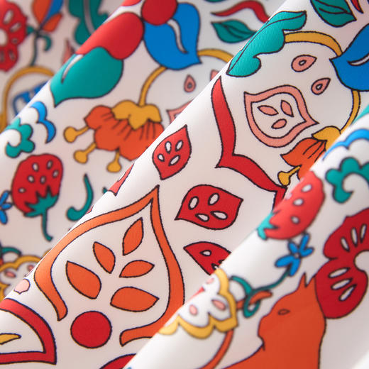 「高货wl」全新升级【铂金会员284/天猫379/差价95】(00351)洛诗琳时尚复古花色印花连衣裙2025夏季民族风气质A字裙 商品图3