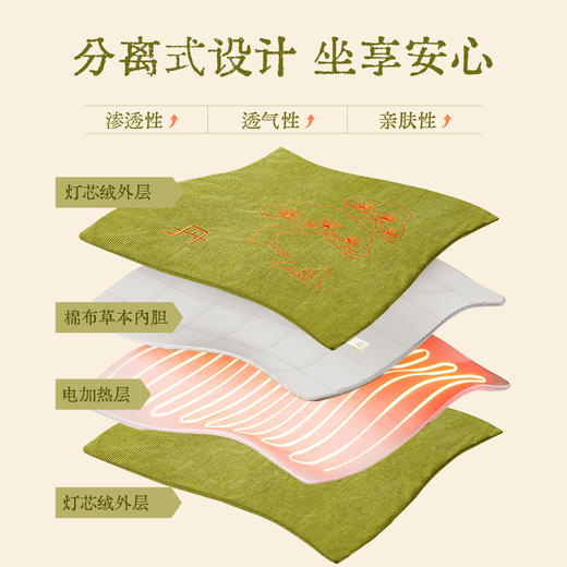 【真不二】新品灵芝石菖蒲热敷垫艾灸坐垫加热 商品图2