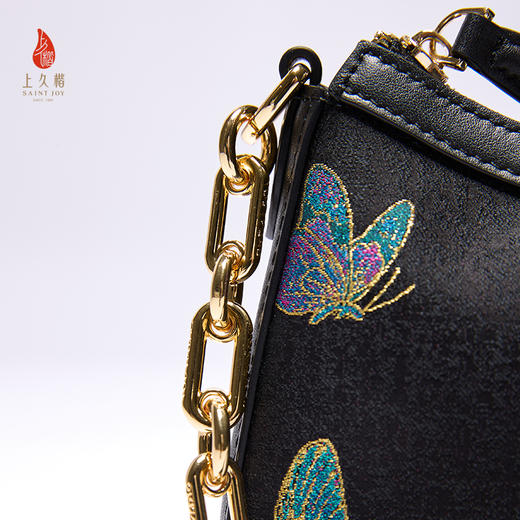 SAINTJOY/上久楷 新中式宋锦女士拎包腋下包晴春蝶戏  BWS25A0502 商品图8