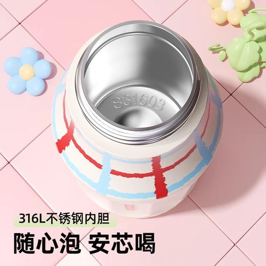 bablov保温杯女生高颜值小巧便携迷你水杯316L不锈钢儿童吸管杯子 商品图3