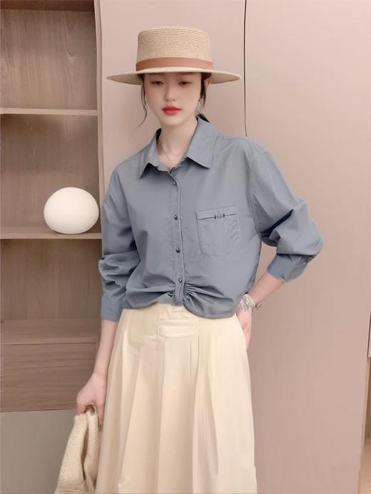 【时装系列】ME TOWN'S 棉➕天丝 327品质打结短款长袖质感衬衫M1-2-喜出 商品图0