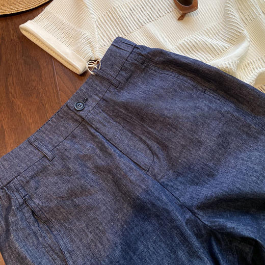 闭眼入！！大厂货品质！2025老钱风棉麻仿牛仔九分阔腿显瘦休闲奶奶裤！ 商品图1