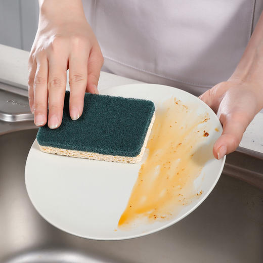 【批发】美丽雅木浆棉百洁擦厨房易吸水吸油清洁神器海绵擦 5块/包 商品图6