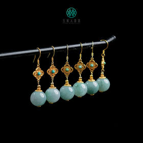 DS925翡翠耳坠-圆珠耳勾约11mm