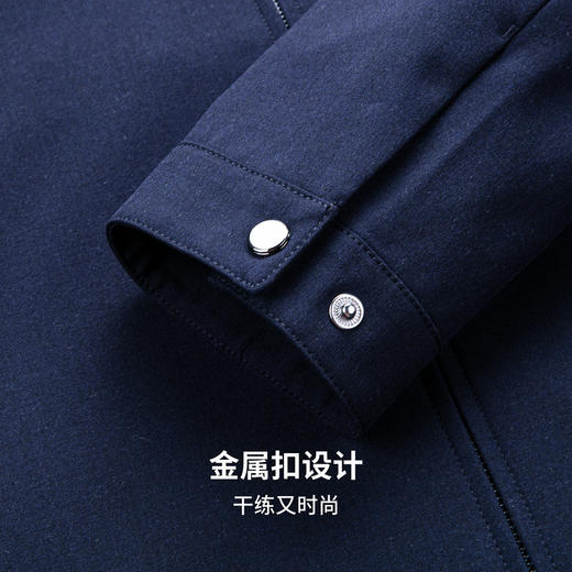 【含羊毛】圣得西男士夹克2025年秋季新款抗皱耐磨商务翻领外套 商品图8