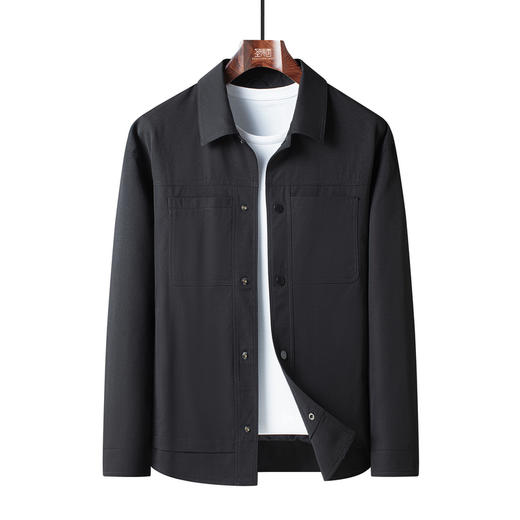 圣得西2025年秋季新款男士外套纯色百搭休闲工装风翻领夹克上衣男 商品图12