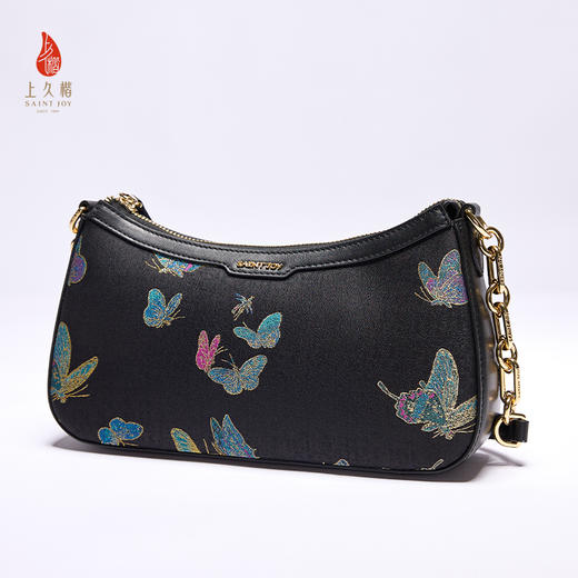 SAINTJOY/上久楷 新中式宋锦女士拎包腋下包晴春蝶戏  BWS25A0502 商品图9