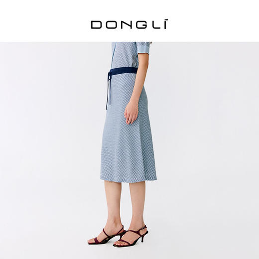 东黎 • 温柔的海风 桑蚕丝山羊绒女士提花半裙 5270 商品图3