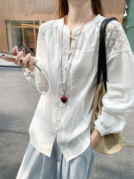 【169元任选2件】最后一波现货！蕾丝复古灯笼袖衬衫 商品图14