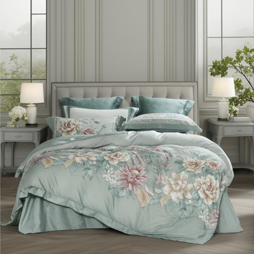 【6楼】富安娜床单四件/烟畔雨，牌牌价1980/2180，活动价599/699 商品图0