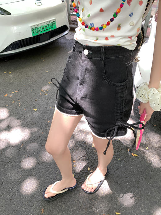 【149元任选2件】现货秒杀！卖完不补 ！微信打折价！2色抽绳牛仔短裤 商品图5