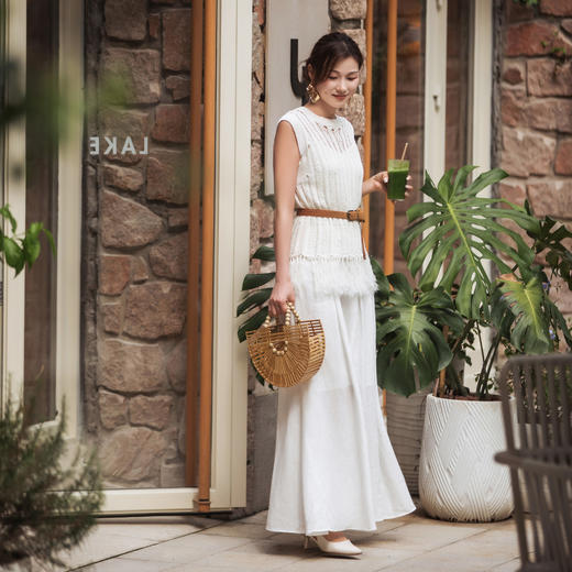 【林栖设计小店】镂空提花针织上衣肌理感流苏设计2025早秋新款针织衫女F1953223 商品图7