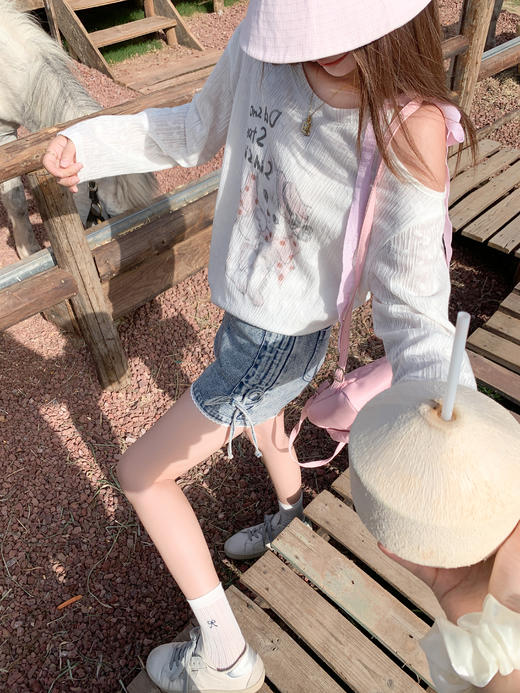 【149元任选2件】现货秒杀！卖完不补 ！微信打折价！2色抽绳牛仔短裤 商品图9