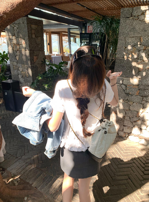 【110元任选2件】最后一波现货！荷叶边亮钻短袖T恤 商品图10