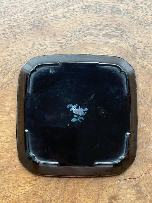 镶螺钿山水图黑漆方碟，顺丰包邮 商品图6