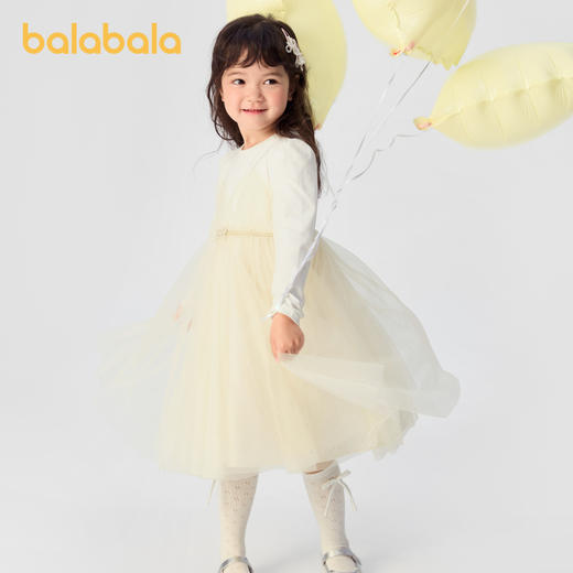 巴拉巴拉童装女童裙子秋装款假两件儿童网纱连衣裙甜美洋气时尚 商品图2