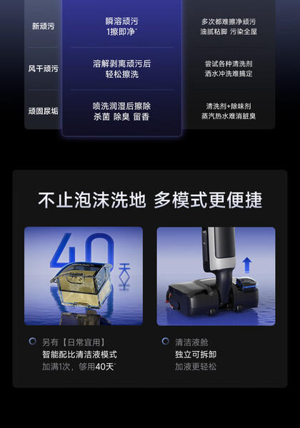 追觅T50 Ultra 机械臂泡沫洗平躺吸拖一体吸尘器自动清洗无线家用高温热水烘干洗扫地洗地机器人 商品图6