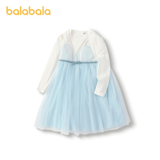 巴拉巴拉童装女童裙子秋装款假两件儿童网纱连衣裙甜美洋气时尚 商品图4