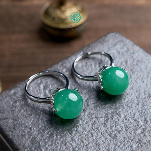 DS925独龙玉戒指-独龙玉圆珠戒指约12mm 商品图0