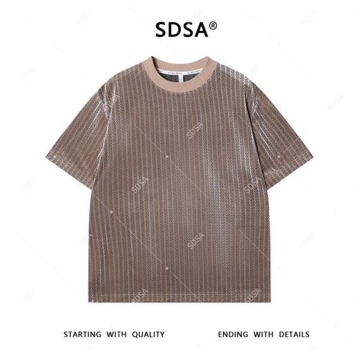 T4215SDSA夏季新款男士痞帅波浪线条纹设计圆领短袖T恤百搭时尚上衣 商品图1