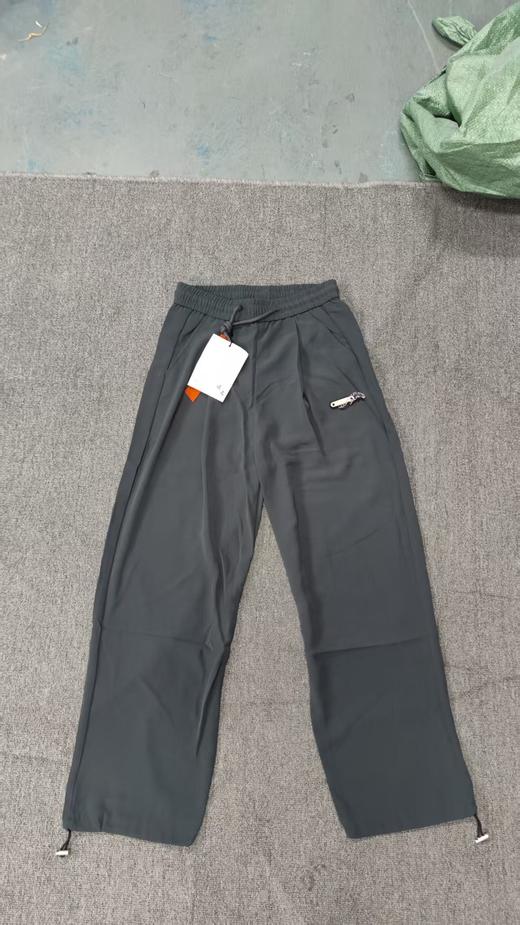 松紧腰抽绳纯色简约休闲长裤 商品图4