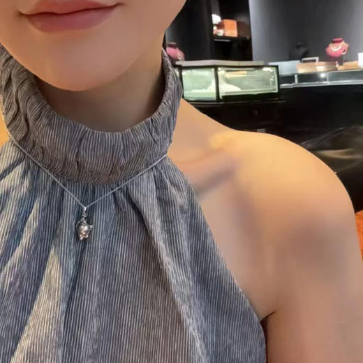 龢盒原创 海水珍珠猫咪耳钉吊坠 商品图3