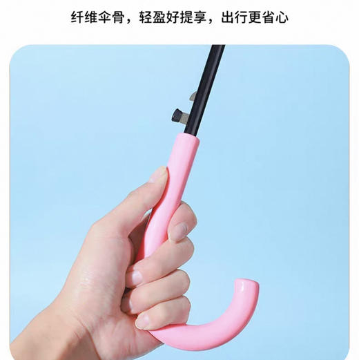 可爱卡通透明磨砂长柄雨伞（颜色随机） 商品图2