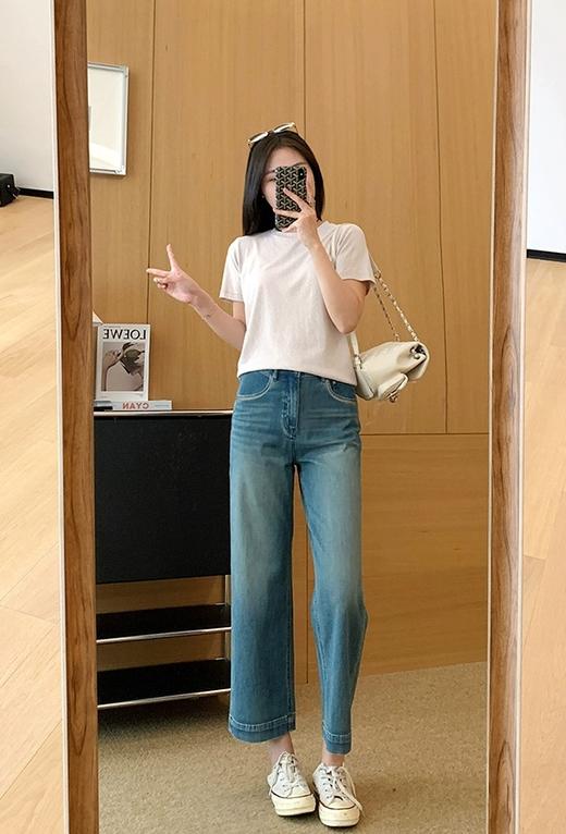 土耳其新款限量绣线吊染蓝四面弹双工艺水洗九分裤 商品图6