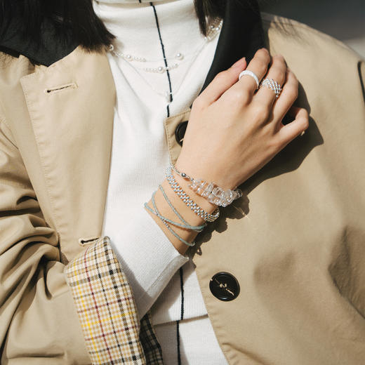 【沈月金靖同款】alodia.co 品牌直发 璃裳白水晶手链 925银设计款天然水晶手串新升级款弹力绳 商品图2