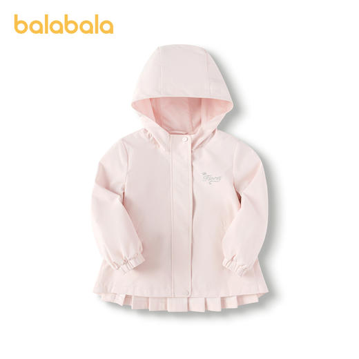 巴拉巴拉童装儿童外套女童连帽软壳衣秋甜美百褶上衣百搭小童衣服 商品图4