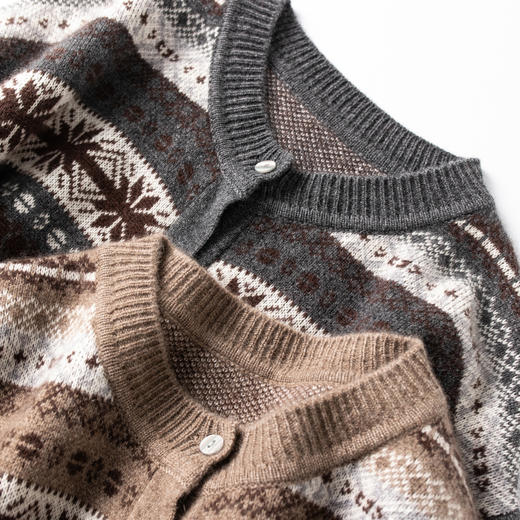 S·Y·C【卡布奇诺】纯山羊绒拼色开衫外套女CYR240250 商品图5