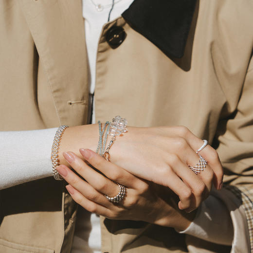 【沈月金靖同款】alodia.co 品牌直发 璃裳白水晶手链 925银设计款天然水晶手串新升级款弹力绳 商品图3